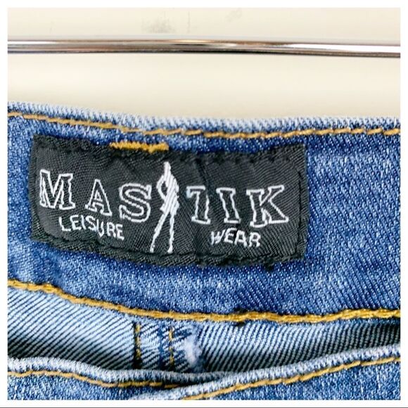 Mastik Leisure Wear Boot Cut Jeans w/Faux‎ Leather Accent Stitching Sz 29 - Picture 6 of 12